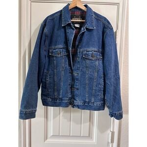 Vintage Flannel Lined Guide Gear Mens/ Women’s Oversized Denim Jacket Size Med